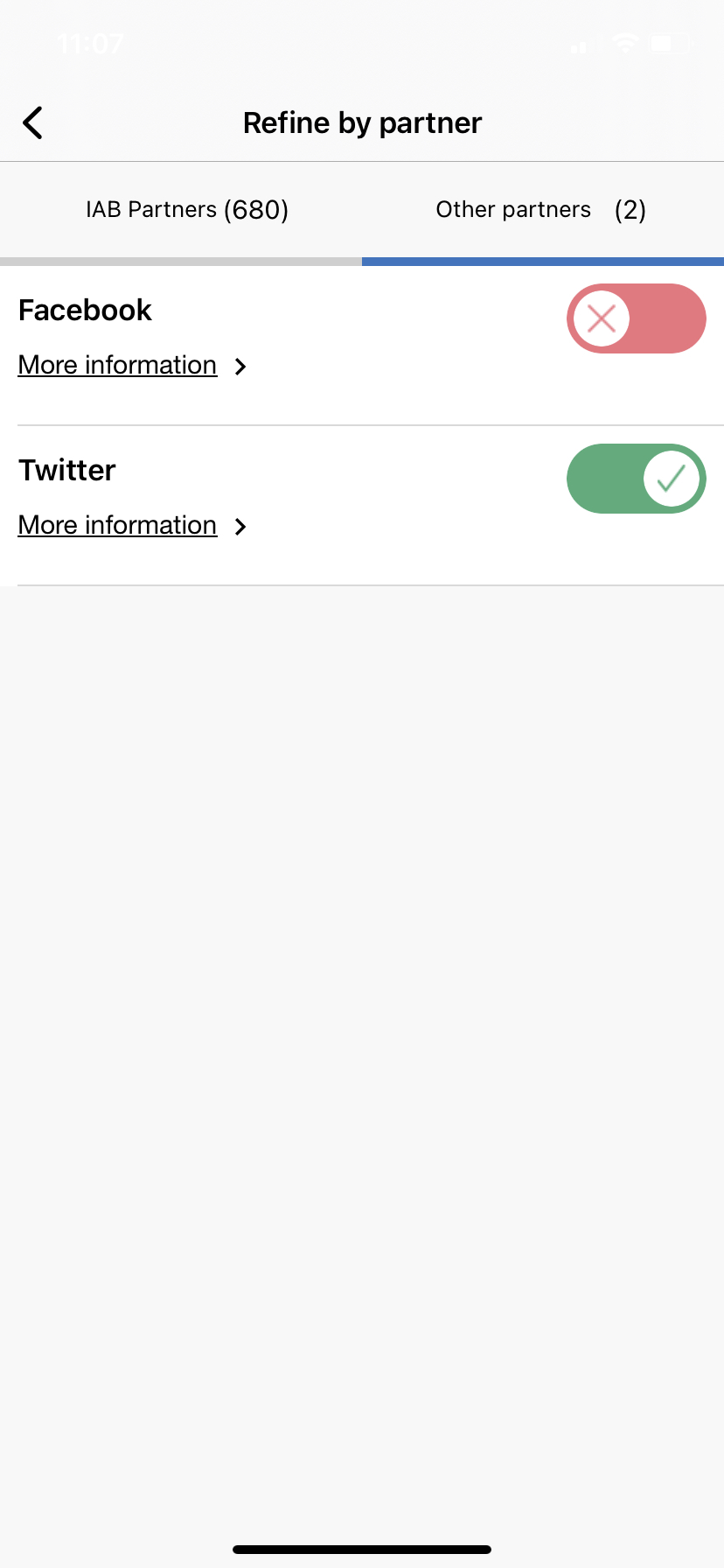 Refine by partner mobile notice