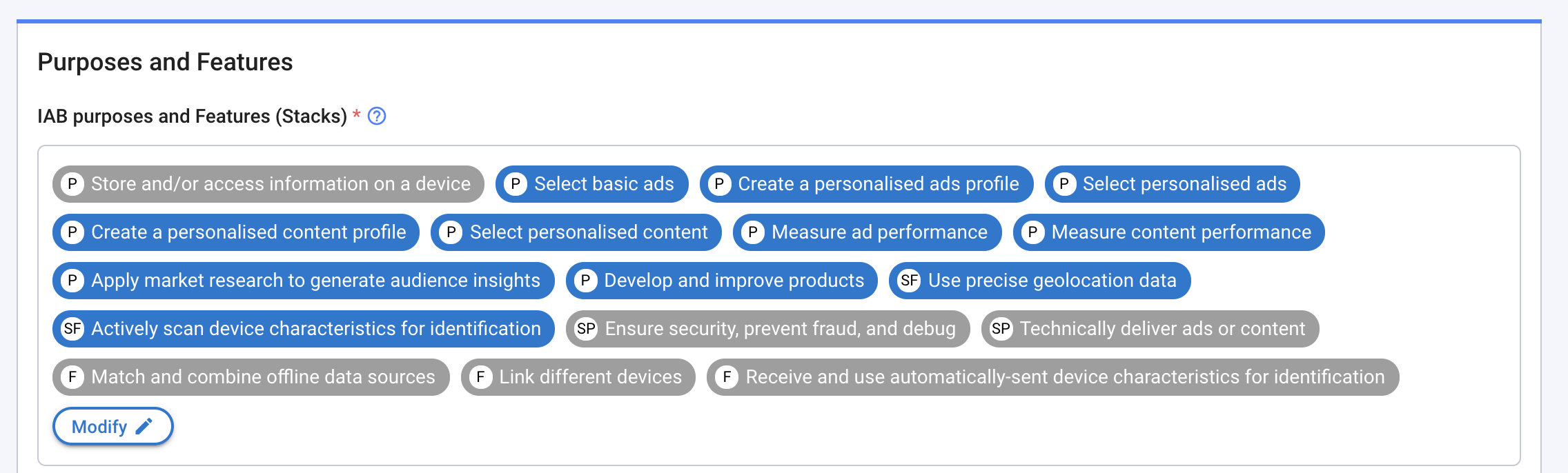 Create source purposes and features