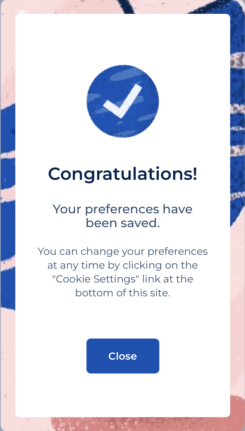 mobile notice classic template success page