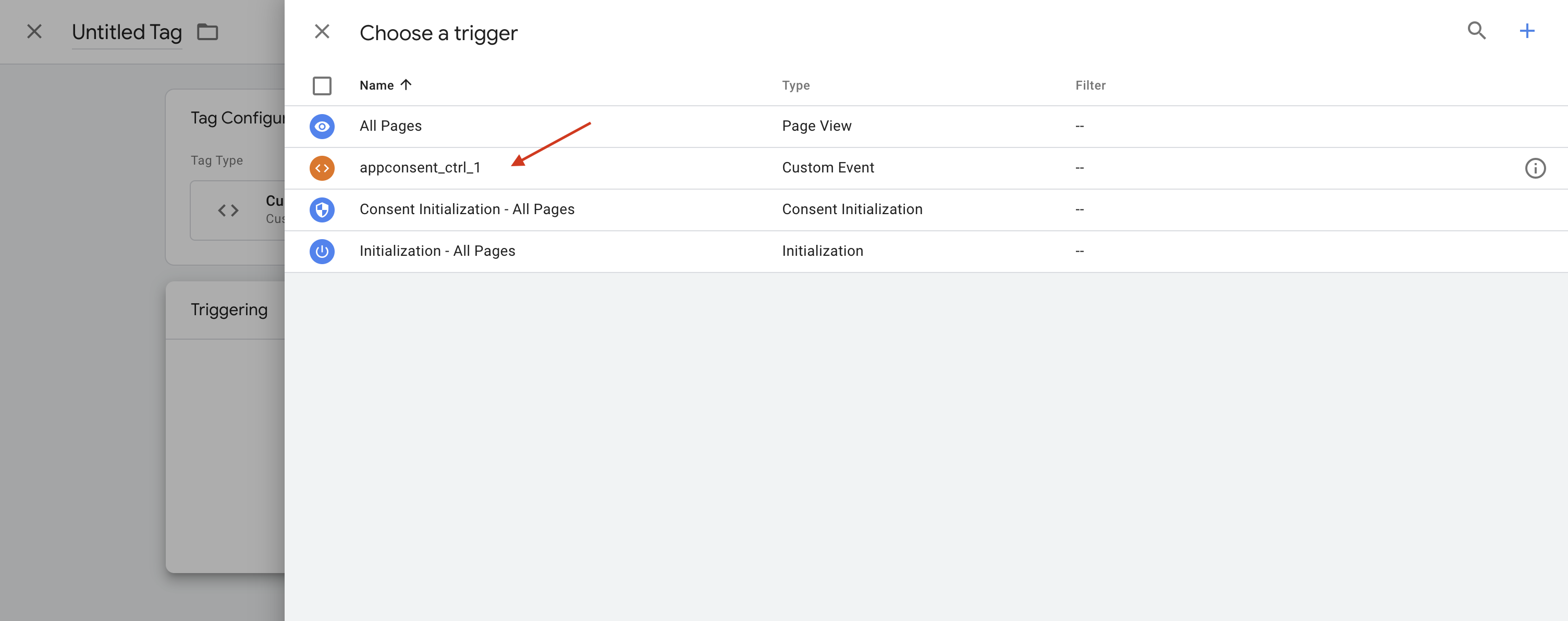 Google Tag Manager ajout du déclencheur sur le tag