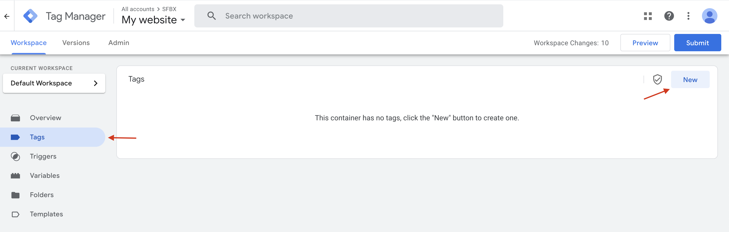 Google Tag Manager import template