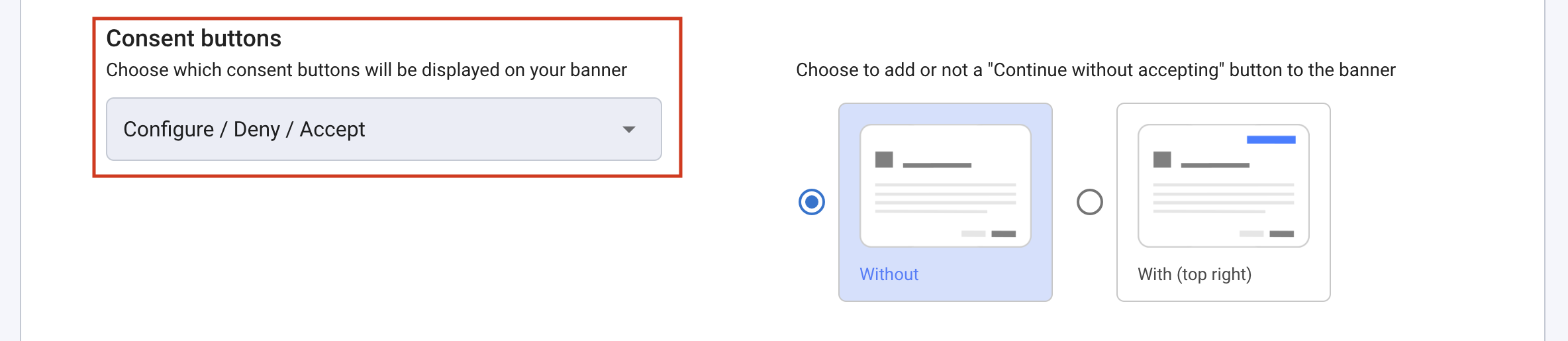 Buttons avalaible in Banner