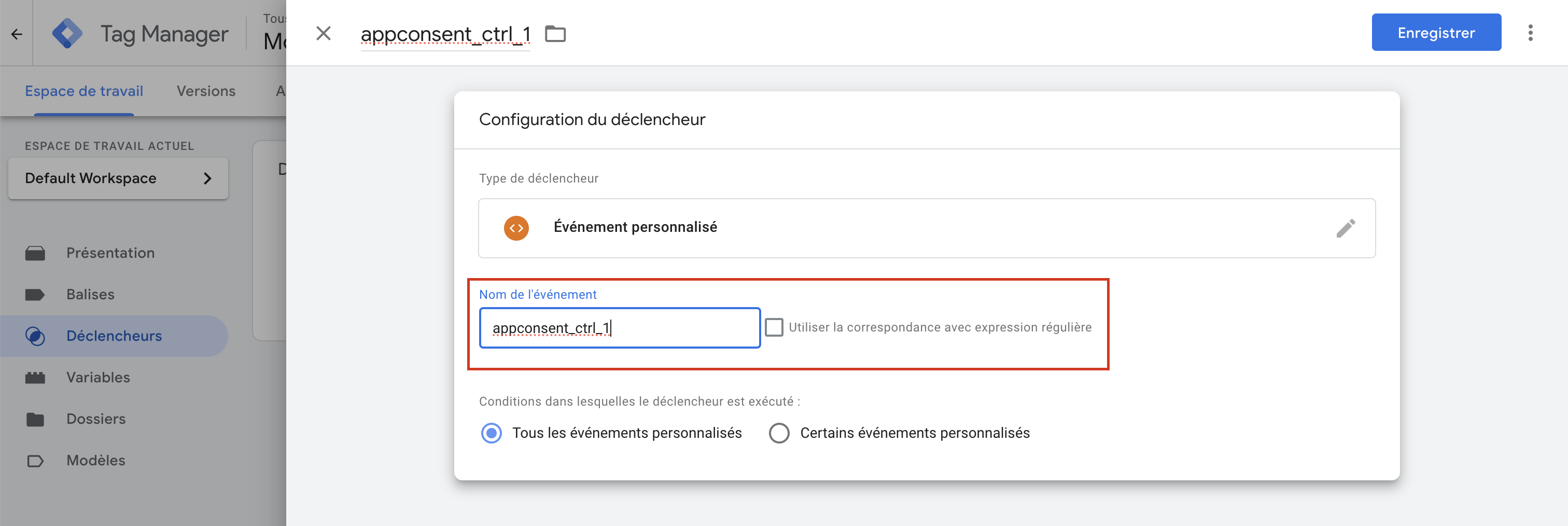 Google Tag Manager nommage custon event