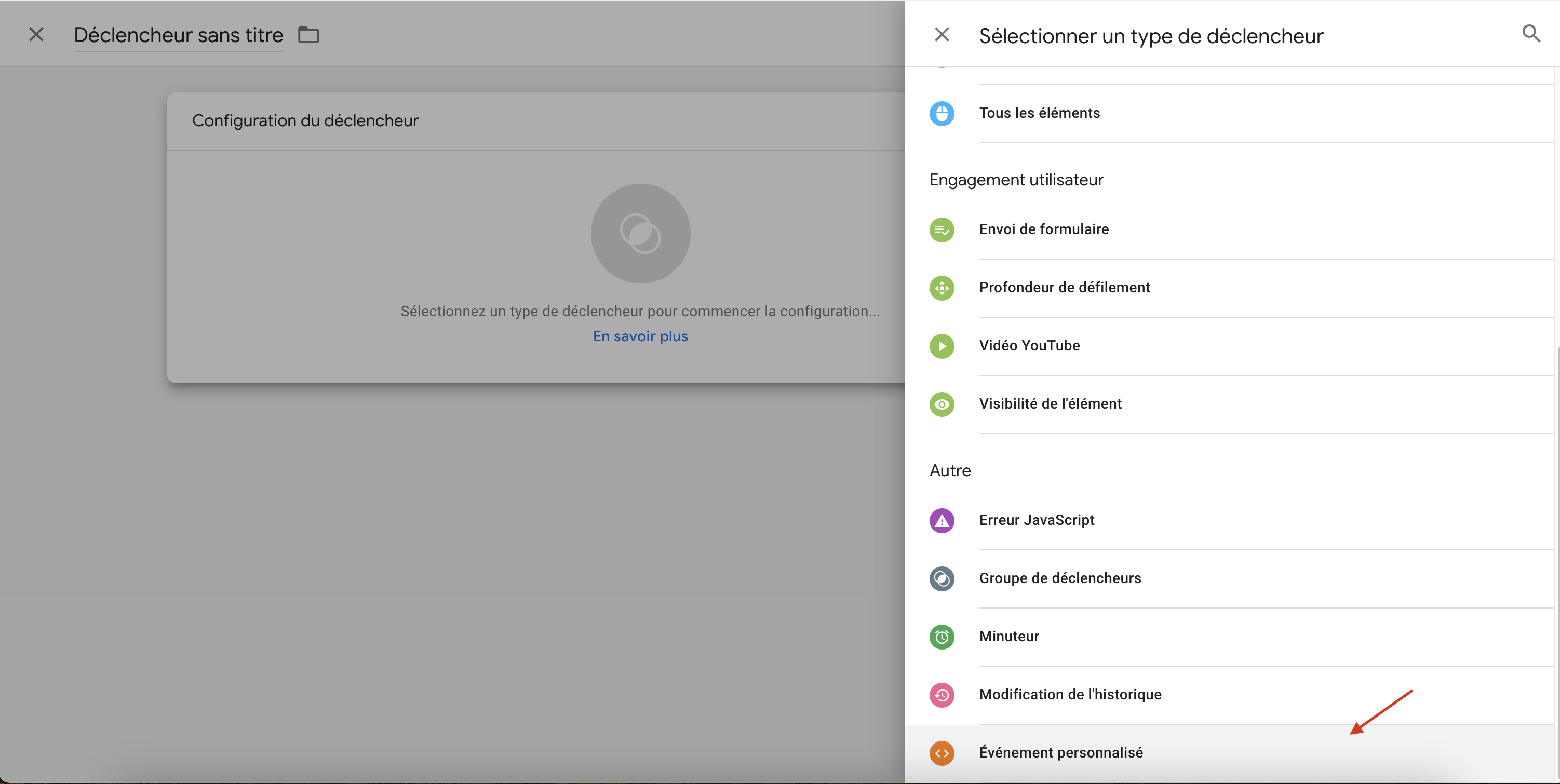 Google Tag Manager création du custon event