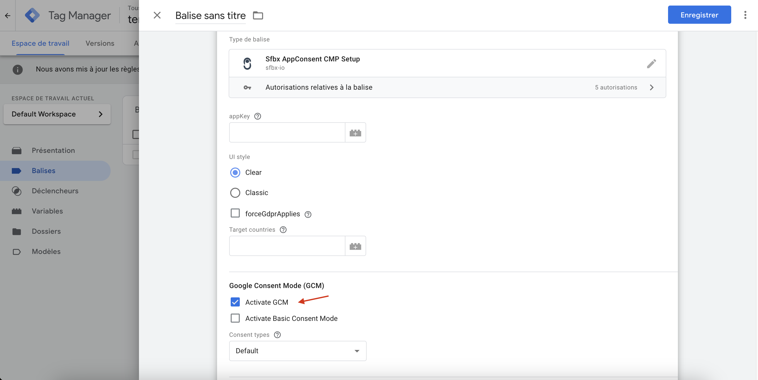 Google Analytics verifier si enableGCM est actif dans GTM