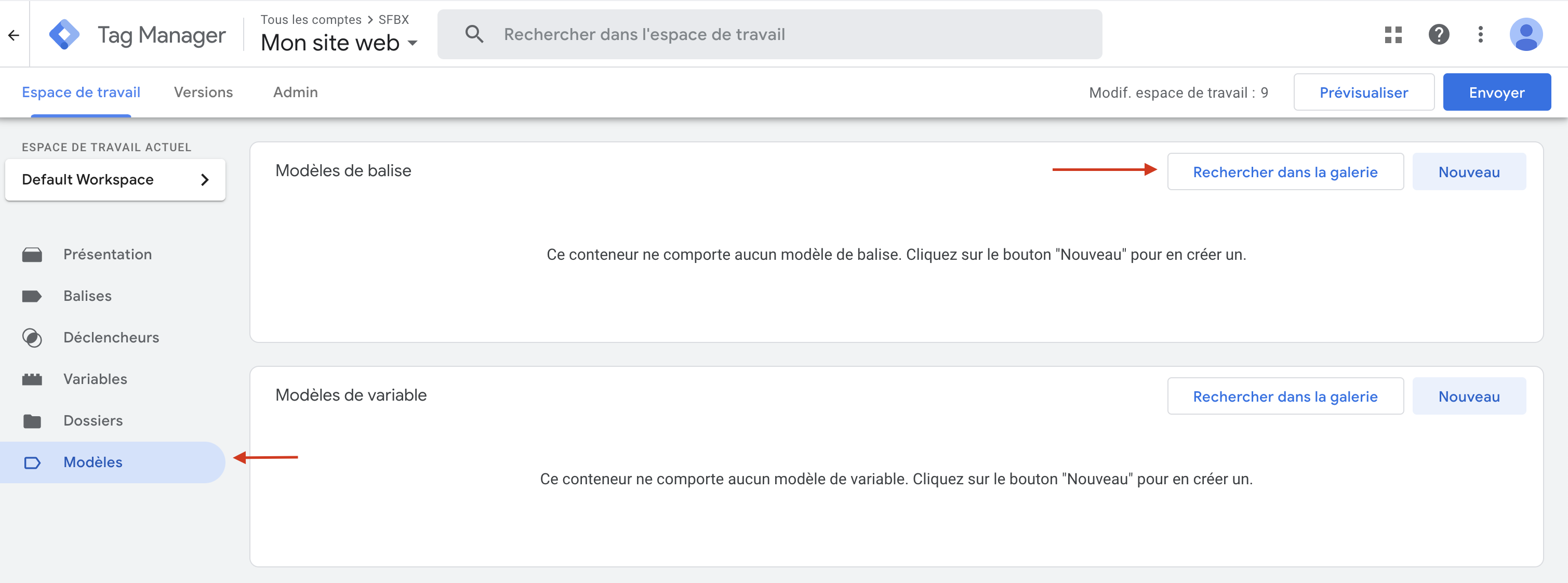 Google Tag Manager import template