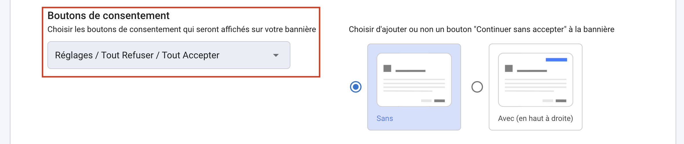 Buttons avalaible in Banner