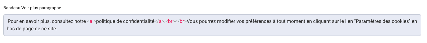 Bandeau Voir plus paragraphe