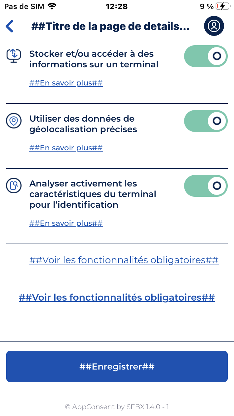 mobile notice settings Clear